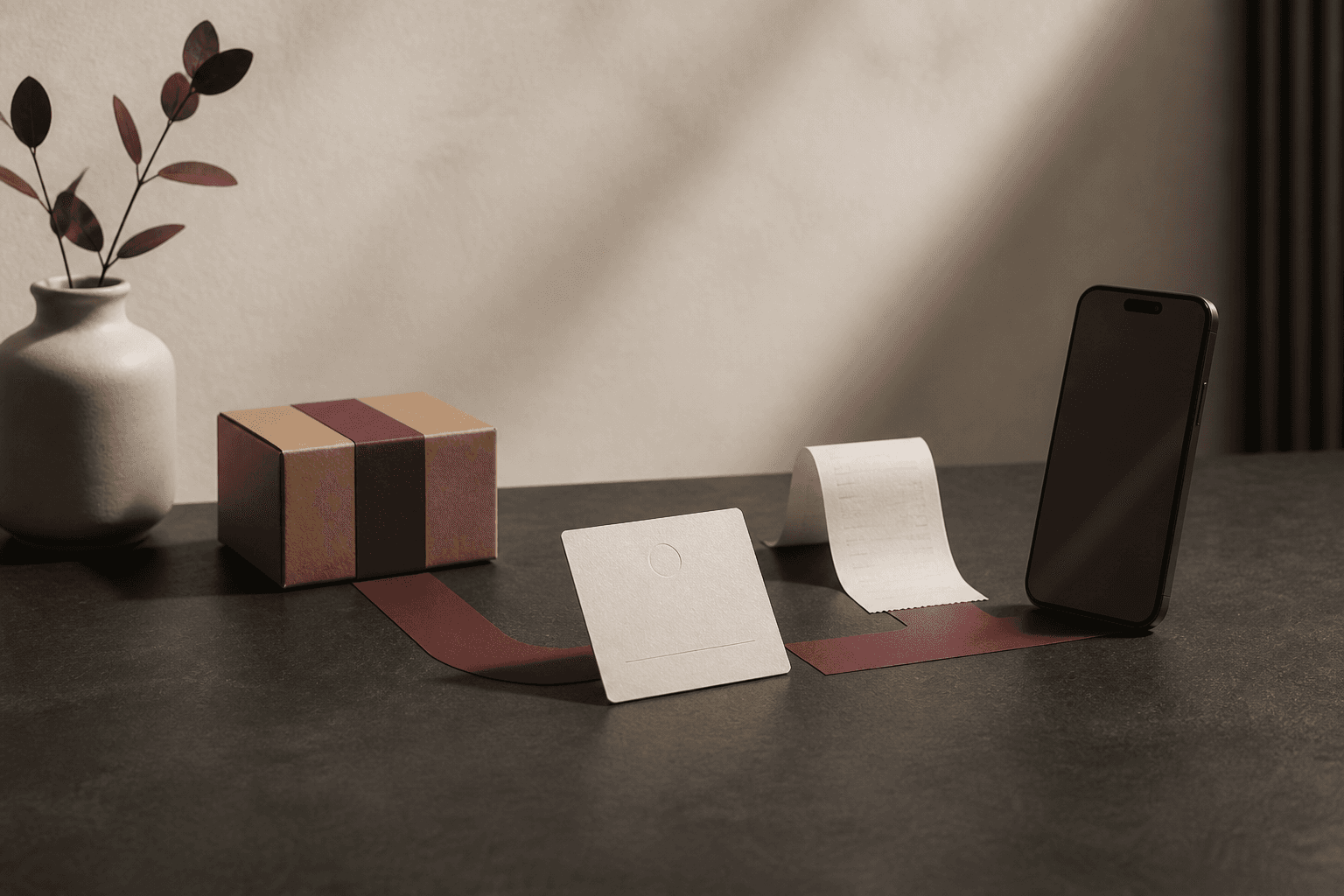 Objets représentant une commande, un rendez-vous, un paiement et une notification mobile